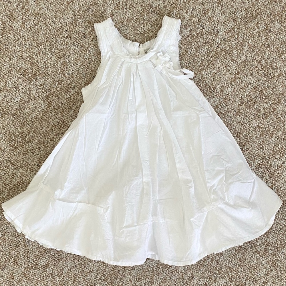 Eliane et Lana Girls white sleeveless dress 18M